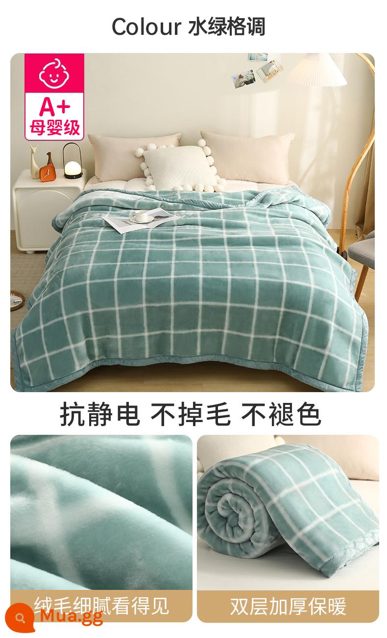 Raschel chăn dày mùa thu và mùa đông san hô ấm flannel chăn đơn ký túc xá sinh viên giường với chăn - Phong cách thủy sinh [bộ đồ giường dày hai lớp, chức năng kép]