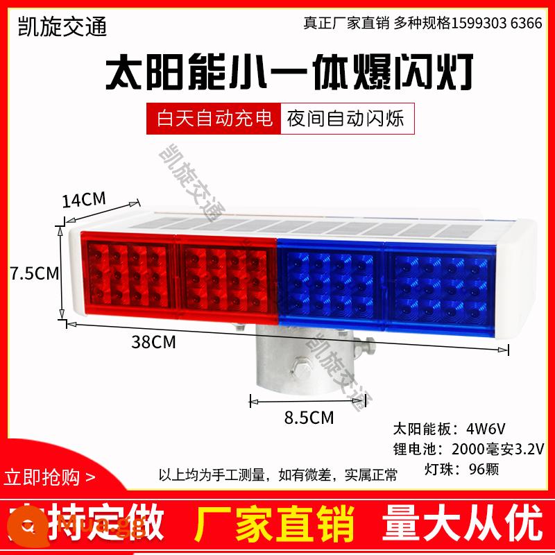 Đèn cảnh báo năng lượng mặt trời nhấp nháy hai mặt màu đỏ và xanh lam ban đêm giao thông đường bộ xây dựng rào chắn đèn tín hiệu Đèn LED nhấp nháy - Đèn flash tích hợp nhỏ (dài 37 cm) giá đặc biệt