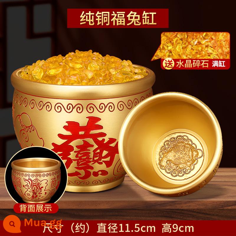 Bonato Rice Xi lanh Baifu Twita Poly Treasure Pure Copper chính hãng Mang theo phòng thí nghiệm CJaine Copper Shop Creative Sáng tạo trang trí nhỏ - Trụ thỏ may mắn bằng đồng nguyên chất