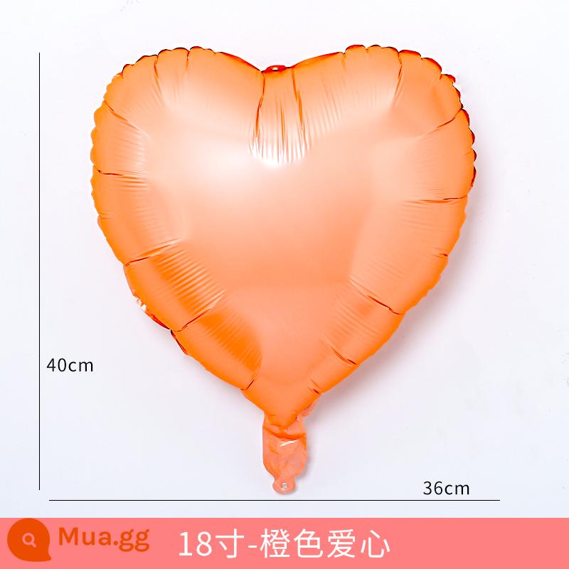 18 inch tình yêu màng nhôm hình trái tim bong bóng trang trí tiệc sinh nhật đám cưới lãng mạn đám cưới phòng mới bố trí cảnh - Trái tim màu cam 18 inch