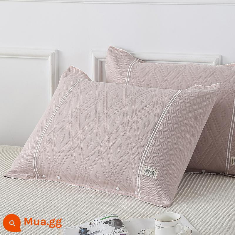 Một cặp chăn ga gối cotton khăn che gối khăn đầu cao cấp Châu Âu cặp đôi đơn ga gối khăn bông khăn che khăn - Đôi màu hồng của Buffett