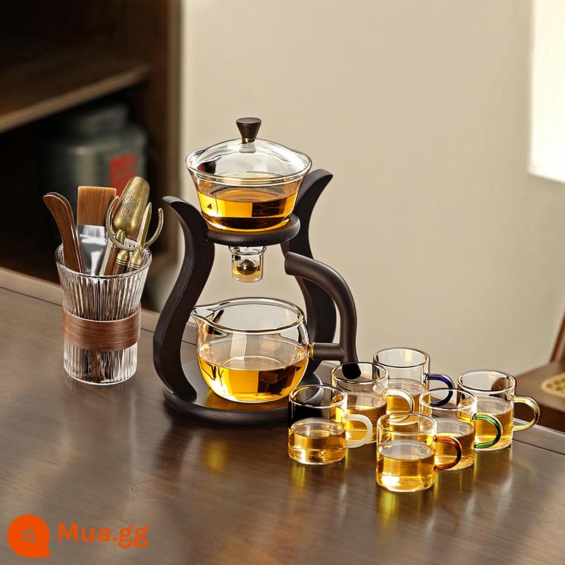 Thủy tinh bán đồ uống bán trà nhóm kết hợp những người lười biếng với ấm trà Bubbot Tea Tea Cup - Bộ trà hoàn toàn tự động 5 ly + tách nhỏ sáu màu tinh tế (gói 6) + bình trà trà sọc dọc - Chongzhu Five Accessories