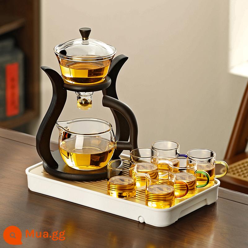 Thủy tinh bán đồ uống bán trà nhóm kết hợp những người lười biếng với ấm trà Bubbot Tea Tea Cup - 3Bộ trà Yaoyue + sáu tách + Khay trà Yunyi [bộ có khay tiết kiệm chi phí]