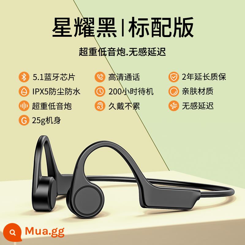 Tai nghe bluetooth dẫn truyền xương thật không vào tai chạy bộ thể thao cổ cảm biến pin siêu bền chống nước nam 2022 mới - Star Black丨Phiên bản tiêu chuẩn [Giảm tiếng ồn cuộc gọi CVC + chip Bluetooth 5.1 + bảo hành 2 năm]