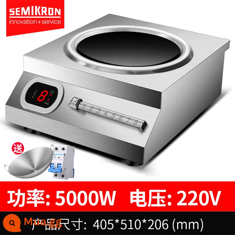 Bếp điện từ thương mại Semikron phẳng 5000w thương mại bếp điện từ công suất cao 6000w bếp súp xào 5KW - Chảo điều khiển trượt 5000W (nâng cấp lên điều khiển trượt 8 tốc độ)