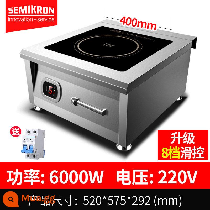 Bếp điện từ thương mại Semikron phẳng 5000w thương mại bếp điện từ công suất cao 6000w bếp súp xào 5KW - Lò hở 6KW điện 220V (loại tủ)