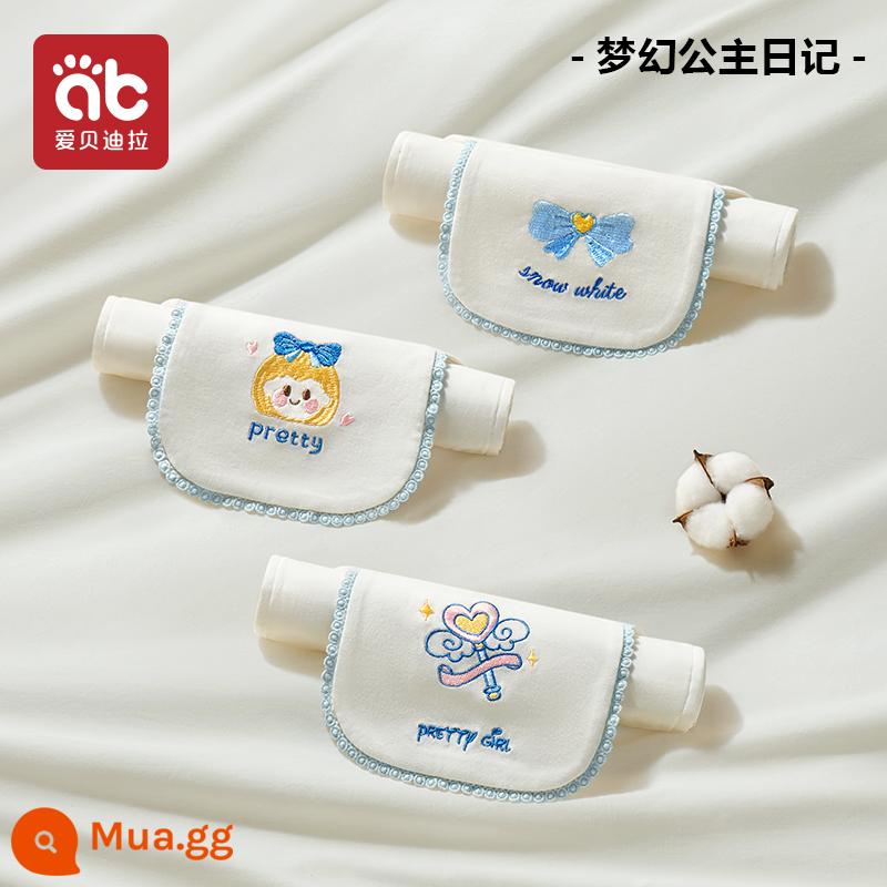 Khăn thấm mồ hôi cotton cho trẻ sơ sinh khăn thấm mồ hôi mẫu giáo bé tấm lót lưng full cotton khổ lớn thêu tên Hán bé trai bé gái - 3 bìa cứng [cạnh xe ướt một chiều-lực hút lớn trong bốn mùa]Công chúa mộng mơ-5 lớp