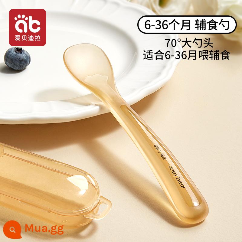 Thìa silicone cho bé, thìa ăn dặm cho bé sơ sinh, thìa nhỏ bột gạo đặc biệt, bộ đồ ăn cho trẻ em, thìa mềm silicon - [6-36 tháng] Muỗng ăn không chủ lực [hộp đựng miễn phí]