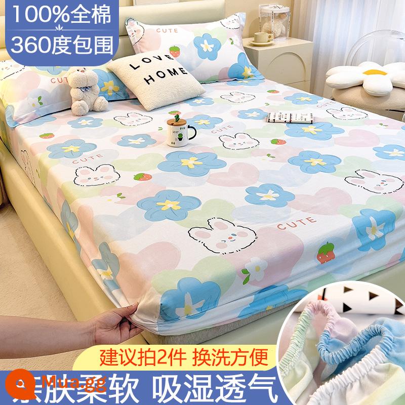 Túi vải cotton trải giường đơn mảnh vải phủ giường chống bụi dày Simmons vỏ bọc nệm bao gồm tất cả ga trải giường - mật ong mùa xuân