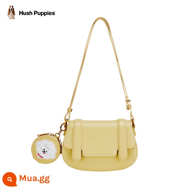 Gia đình Hush Puppies Naiva đồng thương hiệu dòng thiên thần giảm lo lắng túi messenger túi nữ mùa hè Túi Messenger túi sát nách - phô mai vàng