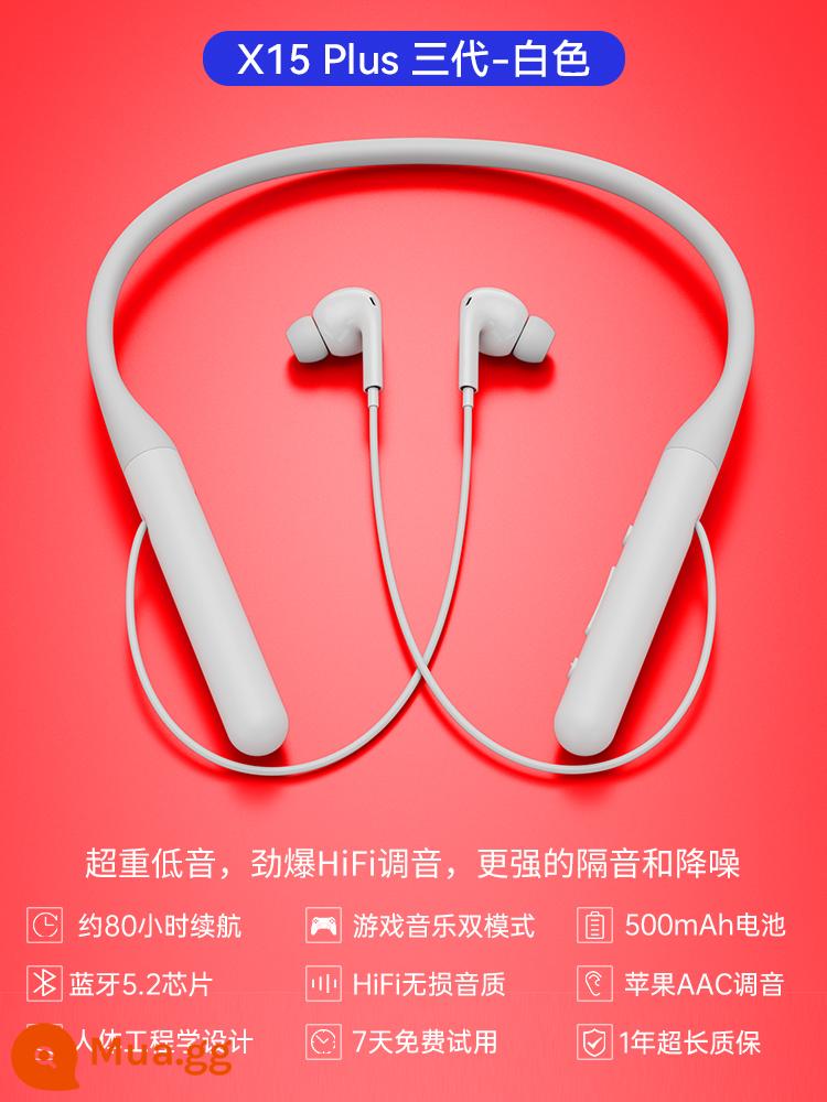 DDJ phù hợp với Huawei Tai nghe Bluetooth đeo cổ 2021 không dây mới thời lượng pin siêu dài âm thanh chất lượng cao đeo cổ - Tai nghe nhét tai thế hệ thứ ba★Trắng [Tuổi thọ pin siêu dài 80 giờ + Giảm tiếng ồn thông minh + Bảo hành một năm]