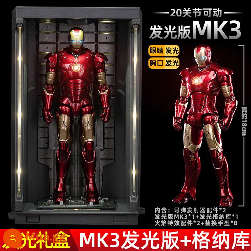 Zhongdong mk50 Iron Man đồ chơi mô hình Marvel Avengers 3 con rối cậu bé mô hình trang trí 7 Mark 85 - 〖Bộ hộp quà chiếu sáng〗MK3 Iron Man + Gnaku