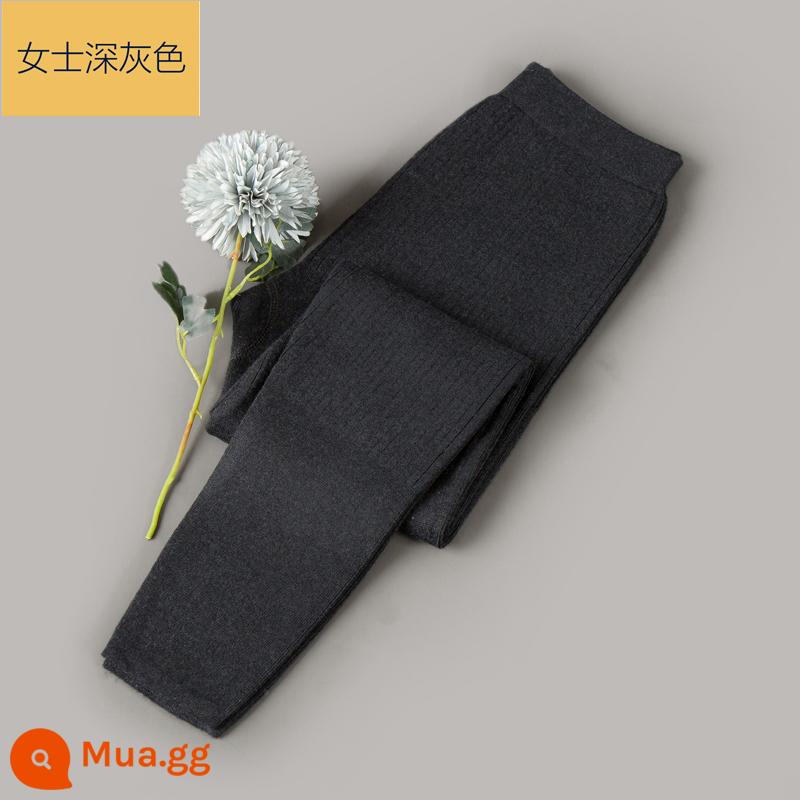 Ordos thành phố thu đông Quần len nguyên chất 100% cho nam, quần cashmere dày dặn cho phụ nữ trung niên và lớn tuổi, quần len ấm áp cho nam - Màu xám đen nữ (kiểu dày vừa phải)