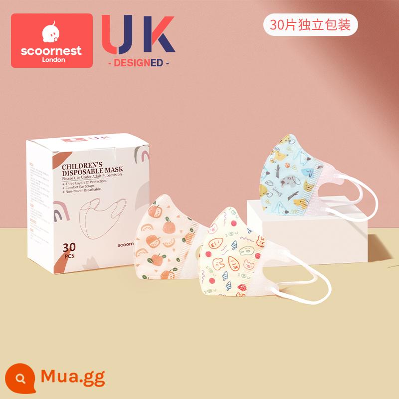 Kecha baby mặt nạ trẻ em 3d ba chiều đặc biệt cho bé 0 đến tháng 6 1 tháng 12 đến 3 tuổi bịt tai bảo vệ miệng cho trẻ sơ sinh - Xikmans 30 viên (dành cho bé gái)