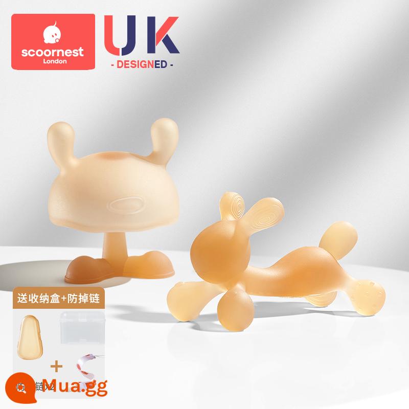 Kechao Răng Thỏ Fixer Răng Hàm Cho Bé Dính Thời Kỳ Mọc Răng Silicone Đồ Chơi Cắn Keo Có Thể Luộc Chống Ăn Tay Hiện Vật - [Kháng khuẩn Nano Bạc] Dụng cụ cố định răng thỏ + Dụng cụ cố định răng nấm Nano Bạc