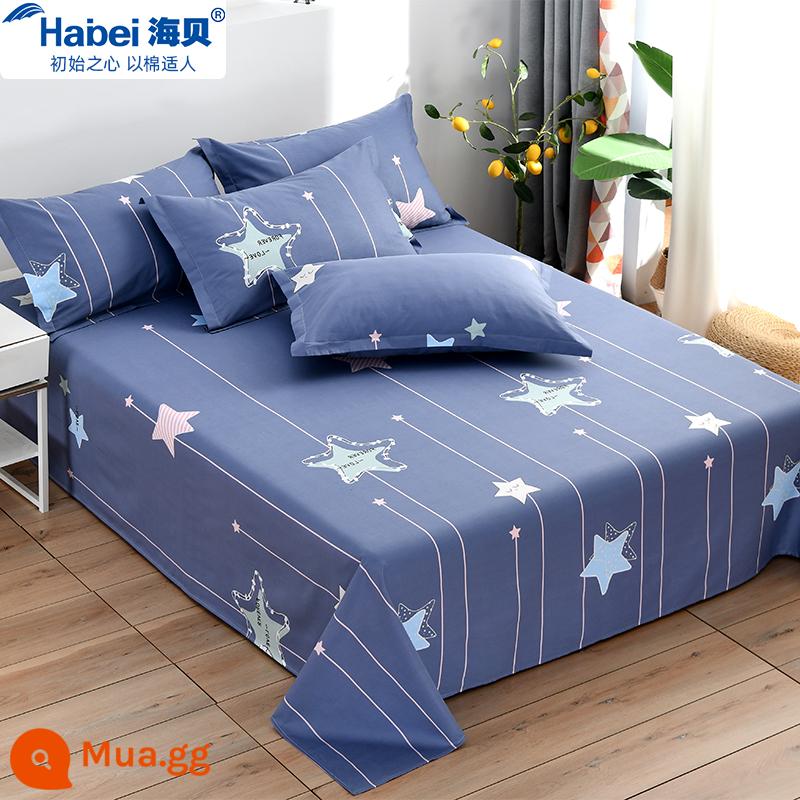 Drap trải giường 100% cotton nguyên chất dày dặn cotton 1 mảnh 1.5m 1.8m chăn đôi đơn ký túc xá sinh viên xuân hè - ngôi sao ngôn ngữ mong muốn