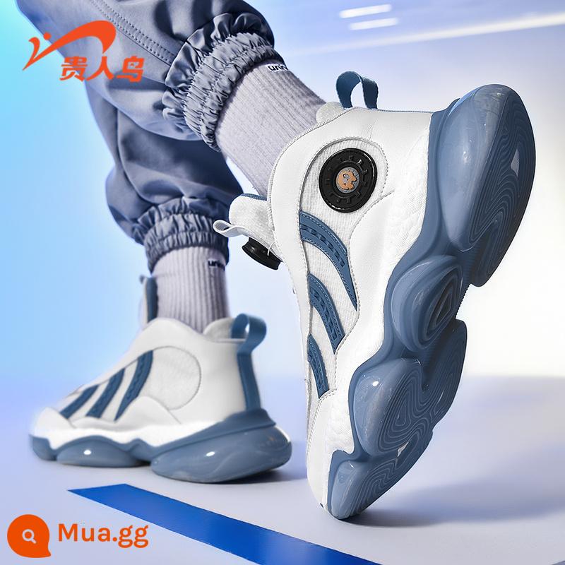 Chim Cao Quý Dừa Sneakers Bắp Rang Giày Nam Mùa Hè Lưới Thoáng Khí Chạy Bộ Chống Sốc Nam Giày Chạy Bộ Cũ - trắng xanh