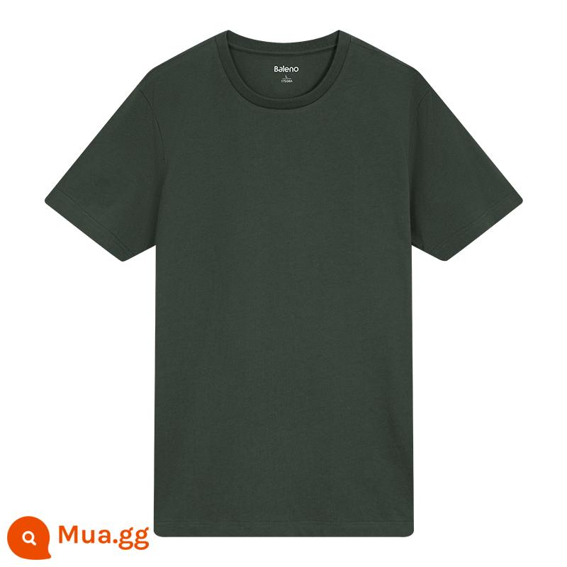 Áo thun ngắn tay Baleno dopamine mới nam dáng rộng unisex nguyên chất cotton trắng đáy áo sơ mi cặp đôi mặc áo thun nhỏ màu trắng - 056G Cổ tròn thông thường-8723101M049