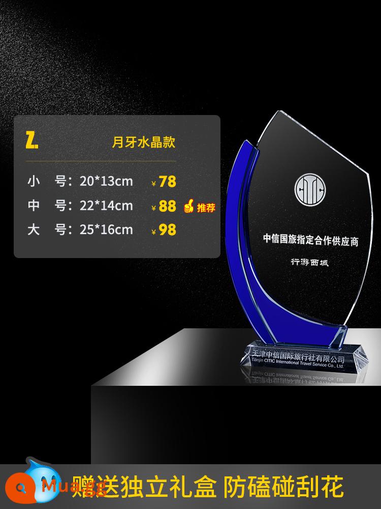 Tùy chỉnh Crystal Trophy để làm cho Giải thưởng Creative Thumb Awards Champion Huy chương khắc tùy chỉnh Cúp nhân viên xuất sắc - Z. Mô hình tinh thể lưỡi liềm