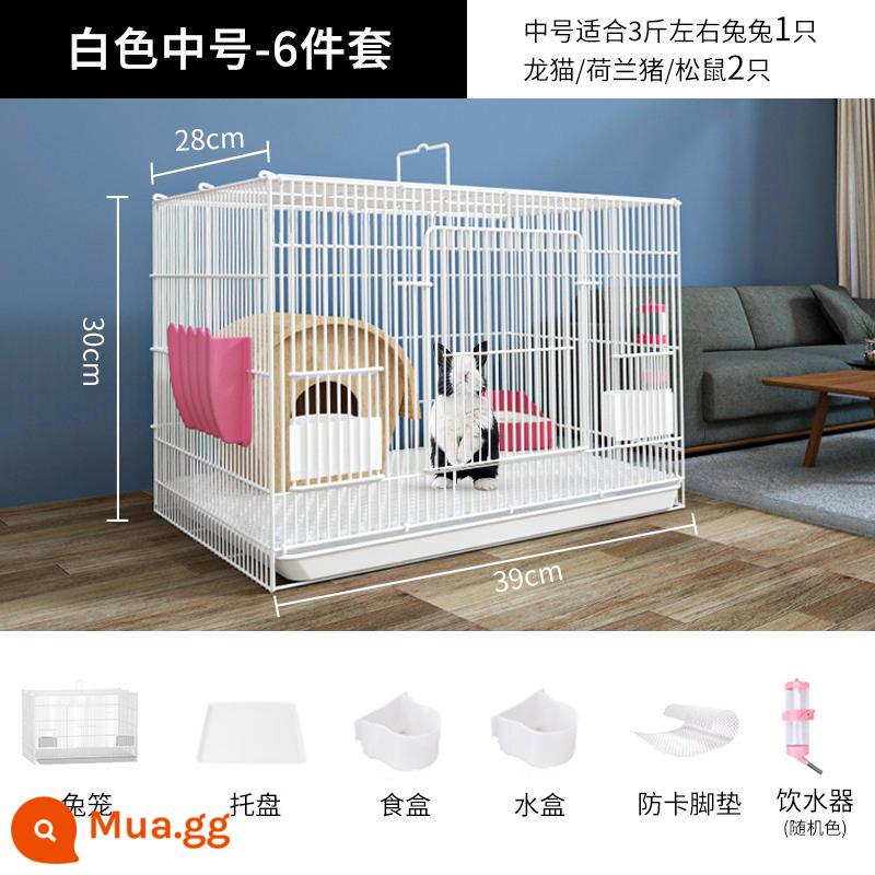 Thỏ Cage Nội thất Phòng trang trí dành riêng cho con cá heo Hà Lan lớn - Bộ 6 món cỡ vừa màu trắng