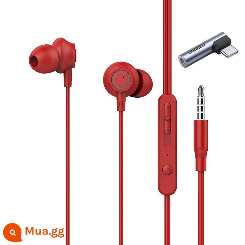 Tai nghe Tuddrom Little Devil Duck MO5 tai nghe in-ear chất lượng cao cho điện thoại trò chơi ăn gà có dây với nút tai nghe gọi bằng lúa mì - Bộ chuyển đổi màu đỏ+type-c