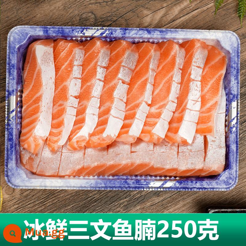 Cá hồi Nauy tươi cắt khúc giữa nguyên con sashimi thịt lưng sashimi cá hồi đông lạnh hải sản miễn phí vận chuyển - [Bụng cá hồi đông lạnh 250g]