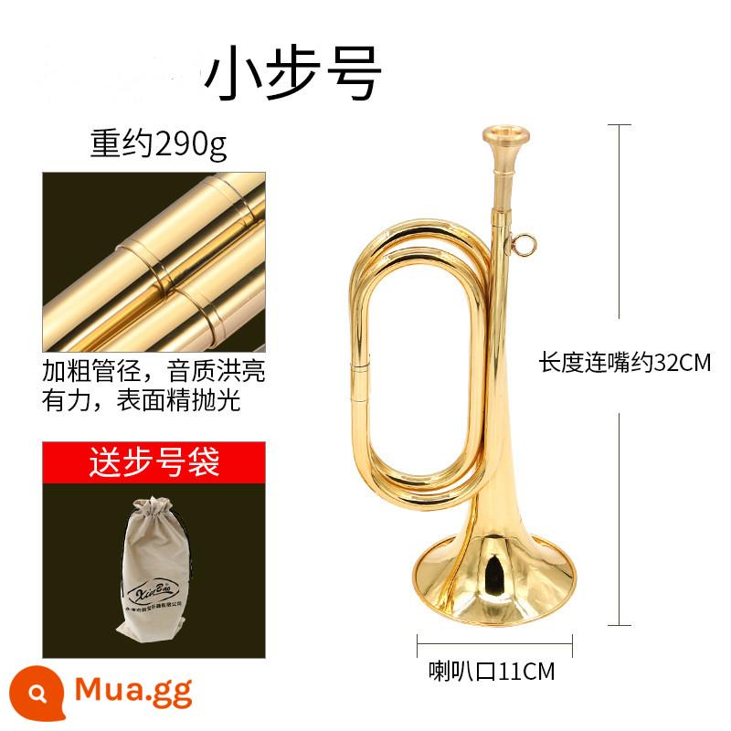 Chơi chuyên nghiệp bằng đồng thau bugle phí số cũ phân chia số nhạc cụ bằng đồng nguyên chất ban nhạc quân đội bước lớn sừng tiết kiệm nhân công C điều chỉnh - Số bước nhỏ + ống ngậm nguyên bản + túi đựng số