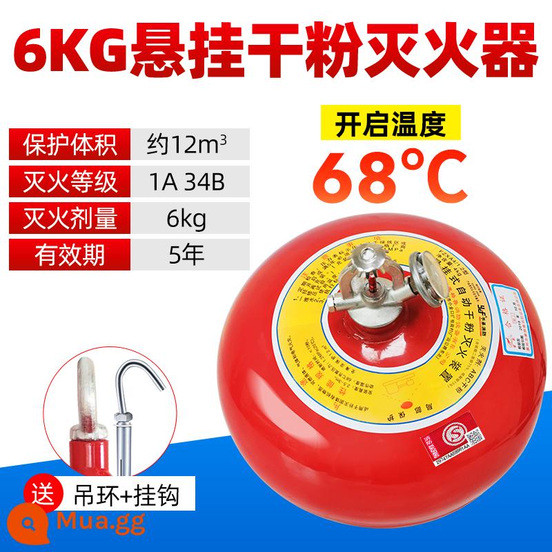 Bình chữa cháy treo 6kg thiết bị chữa cháy bột khô siêu mịn 4kg6KG8kg bóng treo bình chữa cháy tự động bóng bom trứng - Bình chữa cháy bột khô treo 6Kg [Chứng nhận 3C]