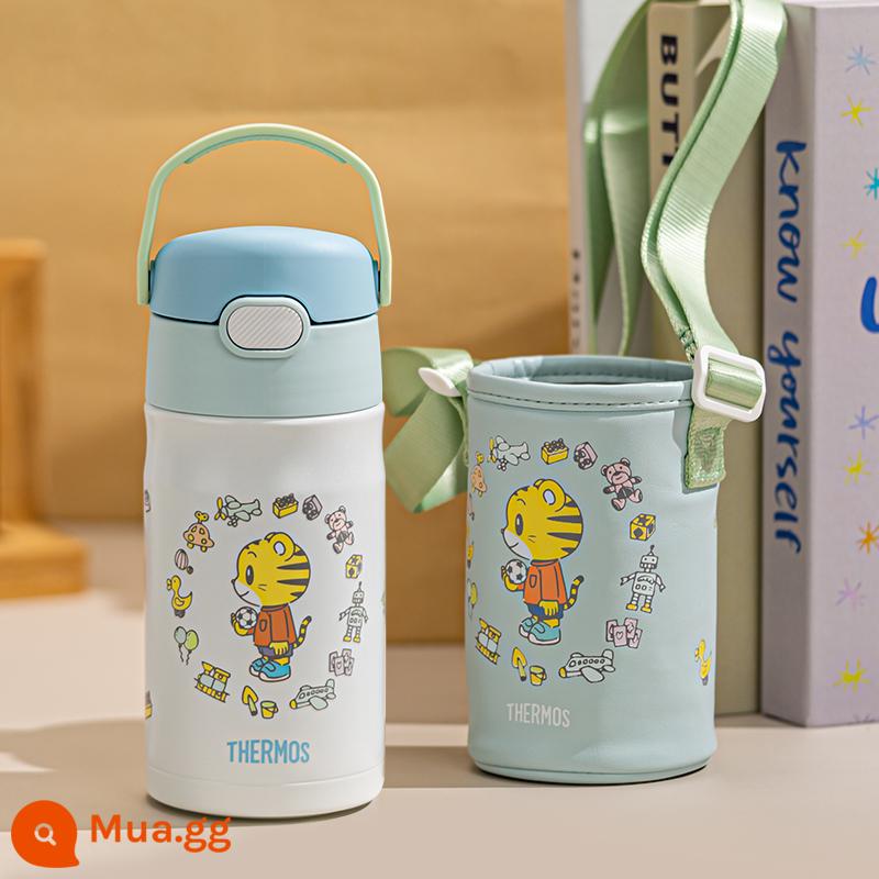 Bình giữ nhiệt hàng đầu của cửa hàng trẻ em sippy cup cốc nước cách nhiệt dành cho trường học cốc uống nước trực tiếp di động đặc biệt Kuromi - Qiaohu màu xanh (350ml) có nắp cốc [cốc sippy]