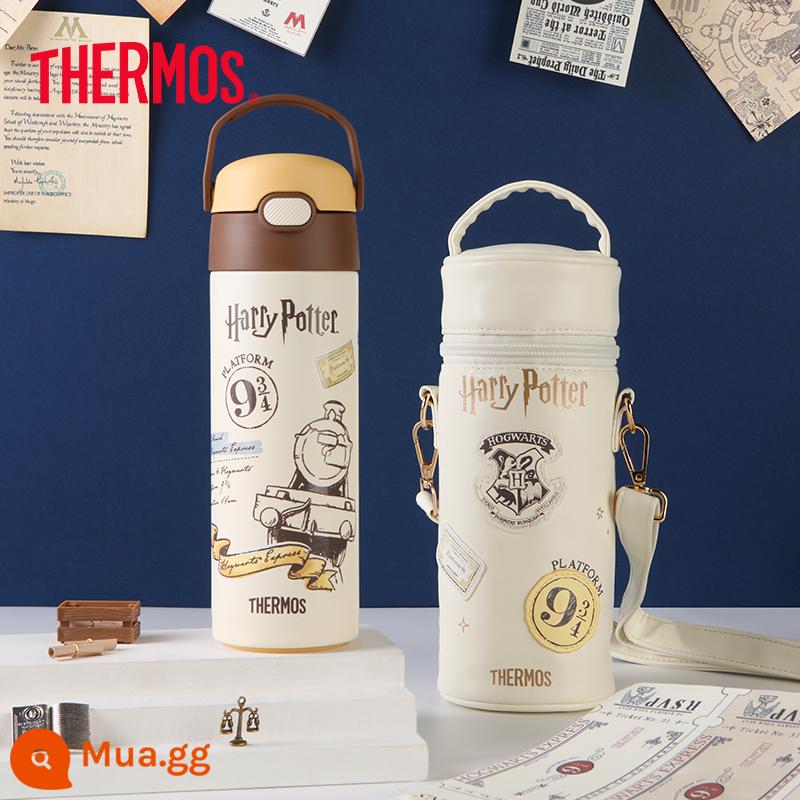 [Cửa hàng Flagship] Bình giữ nhiệt Harry Potter Cốc giữ nhiệt cho trẻ em Cốc có ống hút Cốc có ống hút Cốc nước dung tích lớn - [500ML]9¾ Magic Station (Sippy Cup + Nắp Cốc)