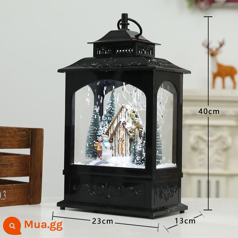 Trang trí Giáng sinh Nhạc điện nổi Đèn đường tuyết dưới Snow Lantern Mua sắm trung tâm mua sắm sảnh - Đèn lồng phong cách cổ điển (đen) lều tuyết