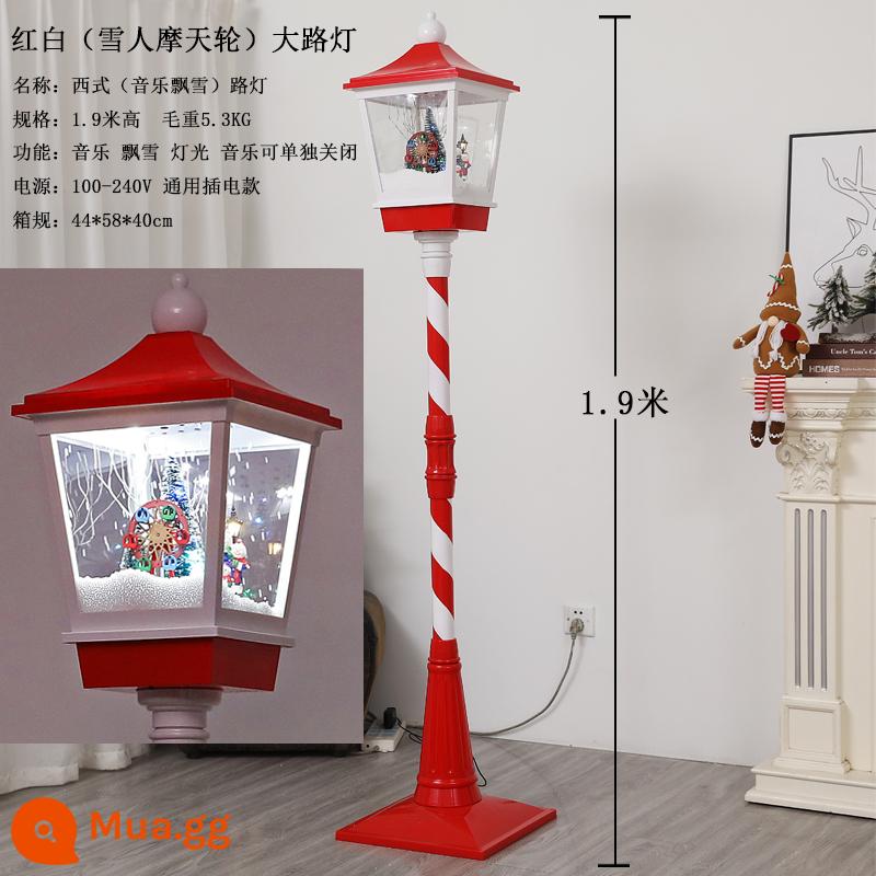 Trang trí Giáng sinh Nhạc điện nổi Đèn đường tuyết dưới Snow Lantern Mua sắm trung tâm mua sắm sảnh - Vòng đu quay người tuyết màu đỏ và trắng dài 1,9m