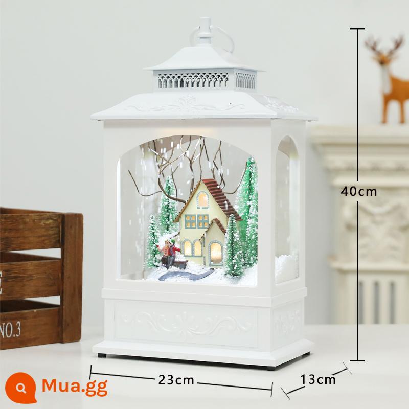 Trang trí Giáng sinh Nhạc điện nổi Đèn đường tuyết dưới Snow Lantern Mua sắm trung tâm mua sắm sảnh - Đèn lồng phong cách cổ điển (màu trắng)