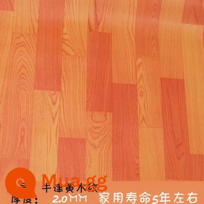 Shop có sàn chống trượt lót sàn giấy phòng ngủ nữ keo pvc phủ sàn da dày chống thấm nước chống mài mòn - Da Oxford vân gỗ màu vàng