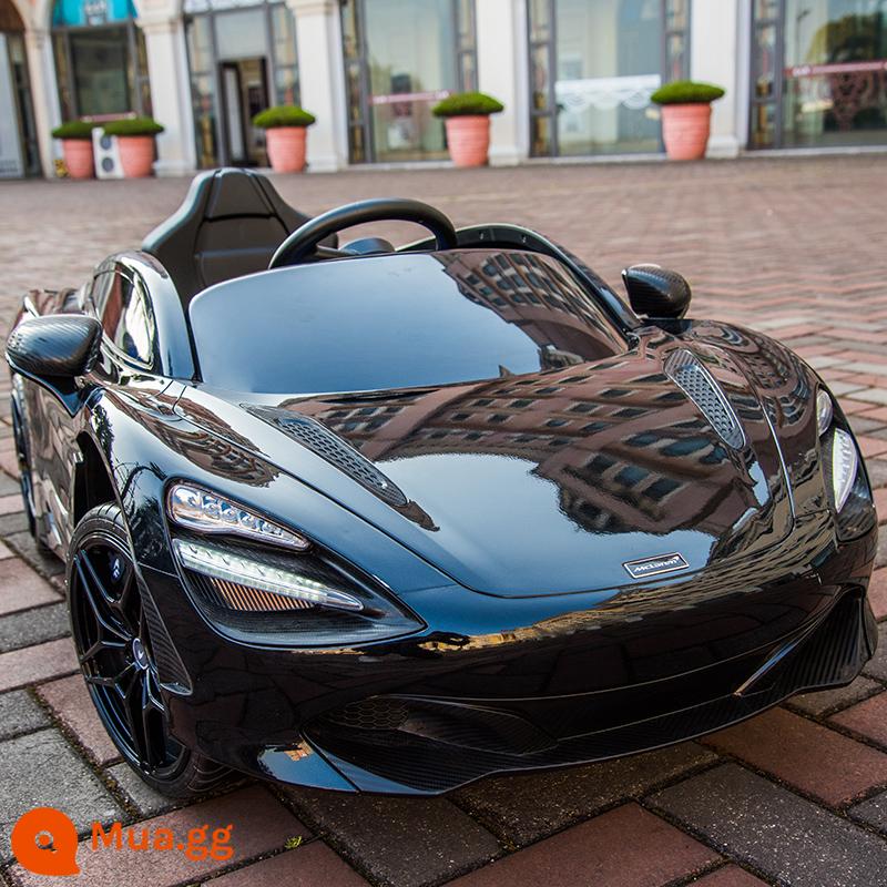 McLaren xe điện trẻ em xe bốn bánh có thể ngồi người bé con xe thể thao đồ chơi điều khiển từ xa pin xe đẩy - Sơn đen/điều khiển từ xa/cửa dạng đĩa/bánh xe mềm chống cháy nổ/ghế da