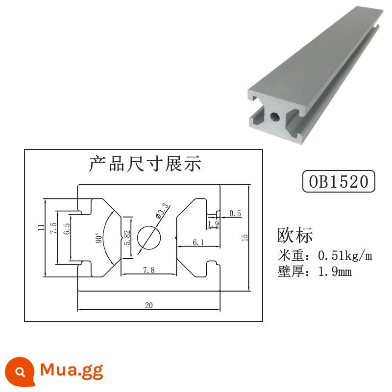 Vật liệu đùn nhôm công nghiệp tiêu chuẩn quốc gia 1020/1520/1530/2040 máy khắc profile cửa nhôm định hình chữ I - Tiêu chuẩn Châu Âu 1520