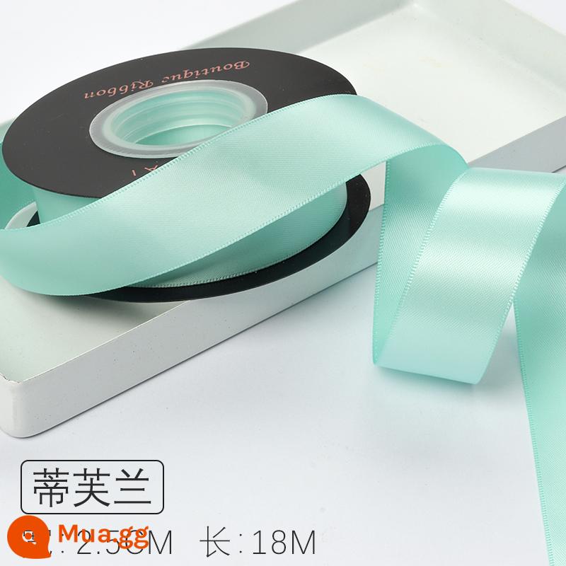 Zhuocai 2.5Cm 2 Mặt Sợi Polyester Với Phụ Kiện Tóc Hộp Quà Tặng Ruy Băng Chất Liệu Đóng Gói Bánh Ruy Băng Hoa Ruy Băng - Tiffany