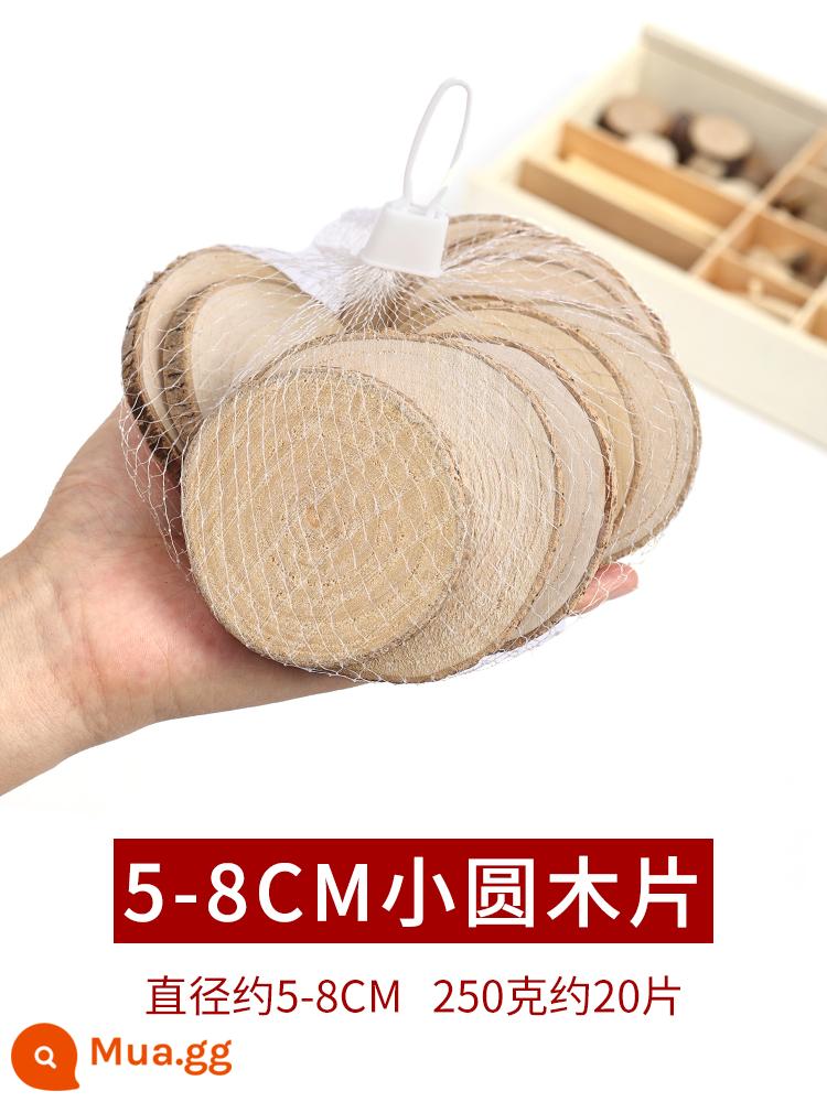 Nhánh thân trang trí lớp mẫu giáo chất liệu tạo vòng nón thông chết tự nhiên nhánh bó hoa DIY handmade sáng tạo tranh khúc gỗ - Dăm gỗ tròn 5-8 cm màu xanh nước biển