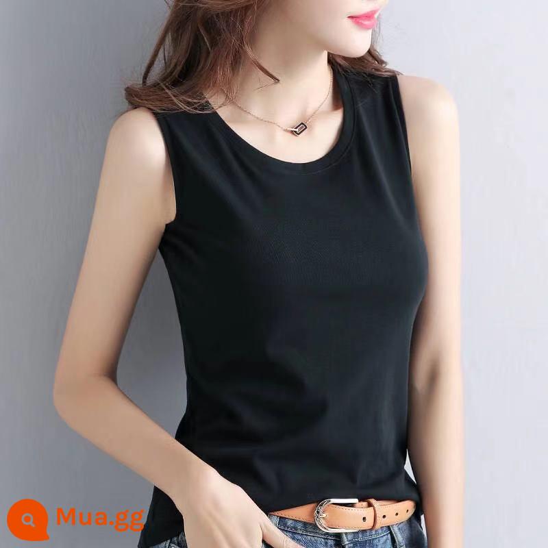 100% cotton áo khoác mùa hè của phụ nữ áo khoác ngoài kích thước lớn rời che bụng màu trắng treo phù hợp với áo không tay thích hợp - màu đen đặc