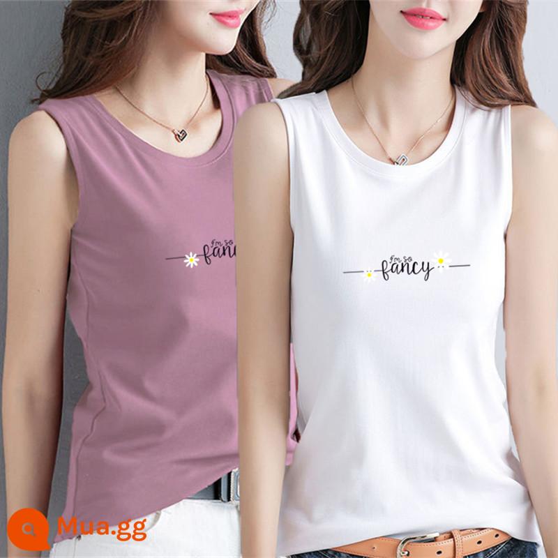 100% cotton áo khoác mùa hè của phụ nữ áo khoác ngoài kích thước lớn rời che bụng màu trắng treo phù hợp với áo không tay thích hợp - Cúc tím + cúc trắng