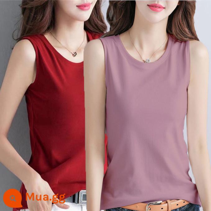 100% cotton áo khoác mùa hè của phụ nữ áo khoác ngoài kích thước lớn rời che bụng màu trắng treo phù hợp với áo không tay thích hợp - màu đỏ + tím