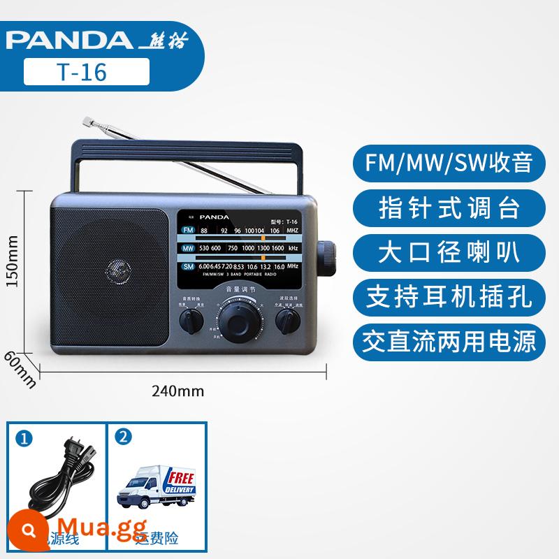 Panda T-16 Full Band Radio di động Đài - Màu đen [bao gồm dây nguồn]