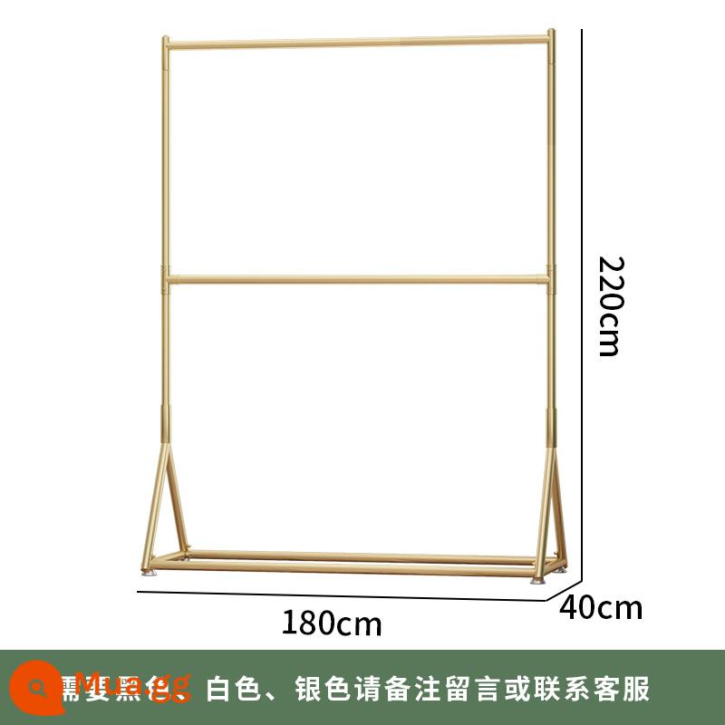 Giá treo quần áo hai lớp có thể điều chỉnh giá treo quần áo cửa hàng quần áo móc treo vàng cửa hàng quần áo trẻ em giá trưng bày móc treo cửa hàng quần áo nam và nữ - Áo khoác và quần dài dành cho người lớn bằng vàng nano cao cấp hai lớp dài 180 * 220