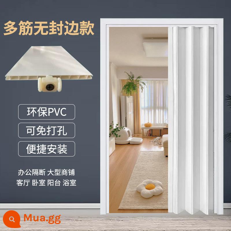 Cửa xếp PVC cửa trượt mở bếp cửa tạm không cần khoan mở nhận khí cửa vách ngăn đơn giản - Nhiều gân và dày không bịt mép