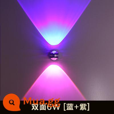 Sáng Tạo Đèn Tường LED Màu Đèn Khách Sạn KTV Tivi Phòng Khách Nền Trang Trí Tường Hành Lang Lối Đi Đèn Đèn Ngủ - 6W hai mặt màu xanh + tím