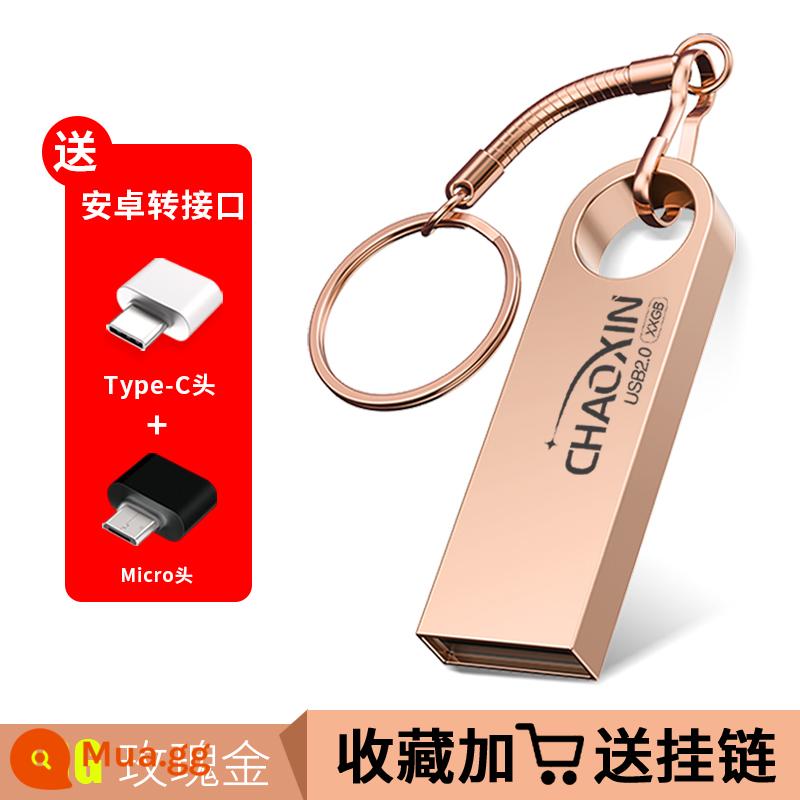 Xe Ô Tô 32G Đĩa U Chính Thức Flagship Store Xác Thực Đèn LED Cổng USB Điện Thoại Di Động Máy Tính Kép Tùy Chỉnh 16 dung Lượng Lớn 128 Tốc Độ Cao - Bột tròn 16/G [đi kèm với bộ chuyển đổi loại C+mirco]