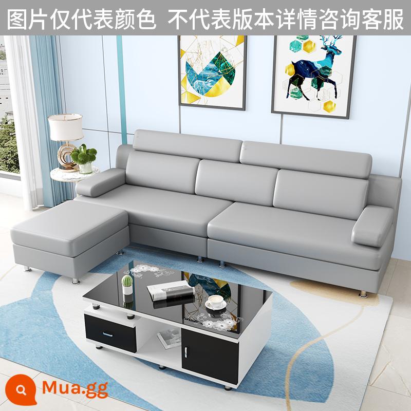 Sofa vải chung cư nhỏ phòng khách đơn giản hiện đại công nghệ tháo giặt giặt vải ba người bốn người năm người 2022 màu đỏ lưới mới - Vải kỹ thuật không giặt màu xám nhạt