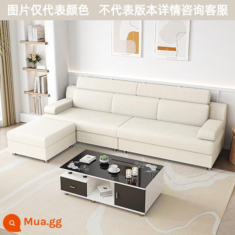 Sofa vải chung cư nhỏ phòng khách đơn giản hiện đại công nghệ tháo giặt giặt vải ba người bốn người năm người 2022 màu đỏ lưới mới - Vải chân mèo màu be