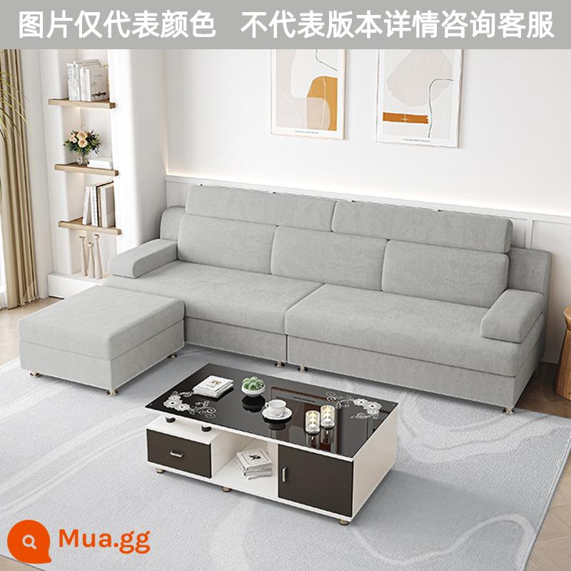 Sofa vải chung cư nhỏ phòng khách đơn giản hiện đại công nghệ tháo giặt giặt vải ba người bốn người năm người 2022 màu đỏ lưới mới - Vải chân mèo màu xám cổ điển