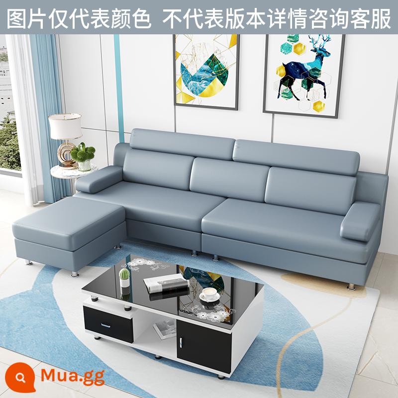 Sofa vải chung cư nhỏ phòng khách đơn giản hiện đại công nghệ tháo giặt giặt vải ba người bốn người năm người 2022 màu đỏ lưới mới - Vải kỹ thuật không giặt màu xanh